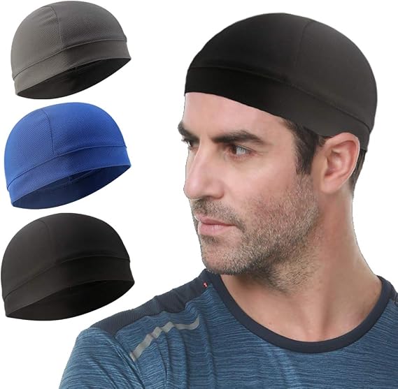 3 Pack Cooling Skull Cap Helmet Liner Sweat Wicking Breathable Hat for Men - skull helmet