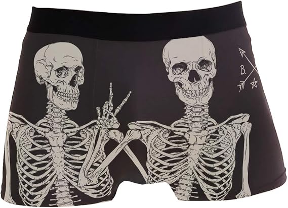 Valentine's Day Funny Moose Men's Underwear Boxer Briefs Breathable, Multi - skull swimsuit