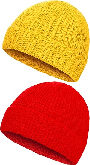 SATINIOR 2 Pcs Trawler Beanie Watch Hat Roll up Edge - skull watch
