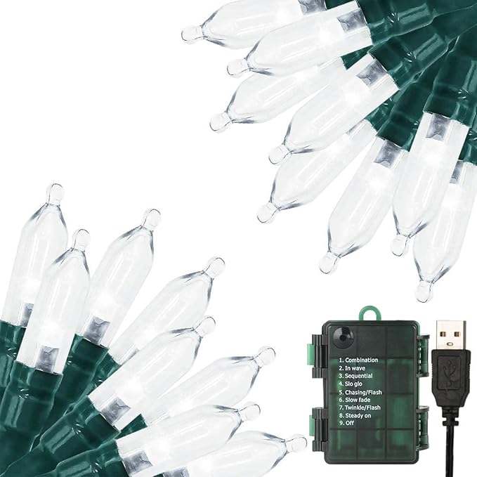Green Convenience Battery Operated Christmas Lights 33ft 100LED Decoration - string light