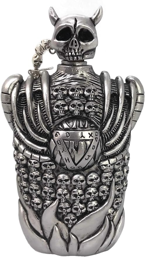 LITTLE NICKY BOTTLE Flask props replica Skull Resin Silver - skull bottle