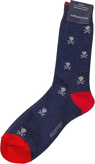 ROCKPORT MEN'S SKULL PRINT PIN DOT DRESS SOCKS ONE SIZE - sugar skull costume