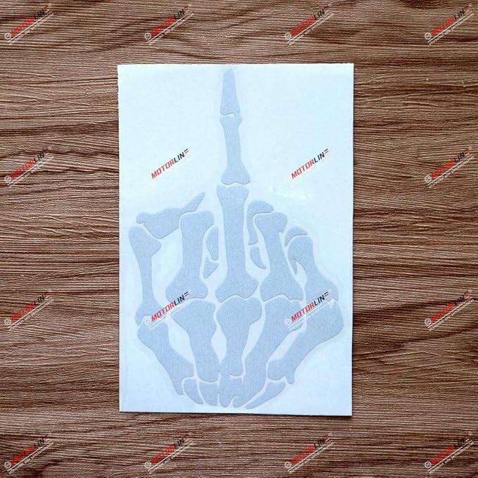 Skull Middle Finger Car Sticker Decal Vinyl Skeleton Bone - skull sticker
