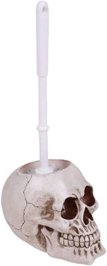 Pacific Giftware Skull Head Resin Figurine Toliet Brush Holder Halloween Decor