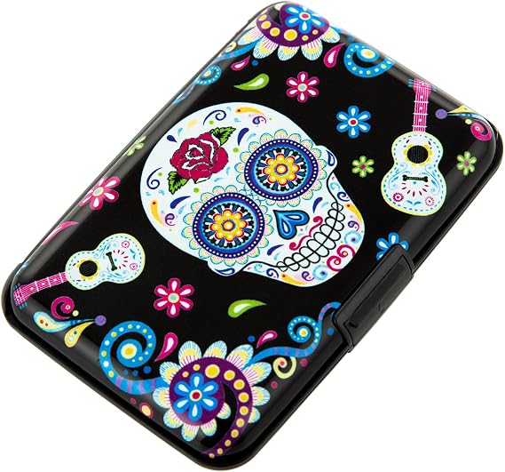 Credit Card Holder Small RFID Blocking Wallet Business Metal Slim Mini Aluminum Hard Case for Women Men - sugar skull handbags for sale