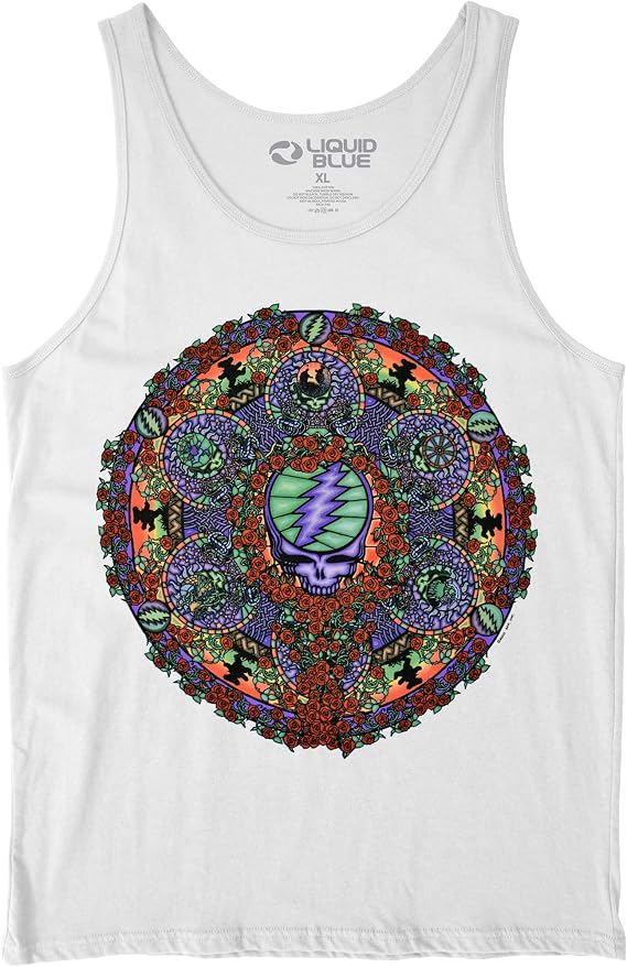 Liquid Blue Unisex Adult Grateful Dead Celtic Mandala Tank Top - skull tank tops