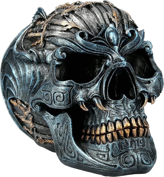 Pacific Giftware Fantasy Warrior Sword Skull Collectible Resin Home Decor Statue - skull figurine