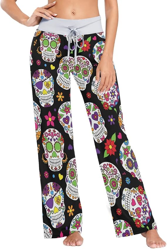 vvfelixl Women's Pajama Pants Sleepwear Lounge Pajama Bottoms Multicolor XS-XL - skull pajamas