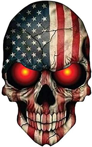 2 Pieces Skull Sticker American Flag, 4 inches - USA Decals, Motorcycle, Biker, Cool Sticker - skull sticker