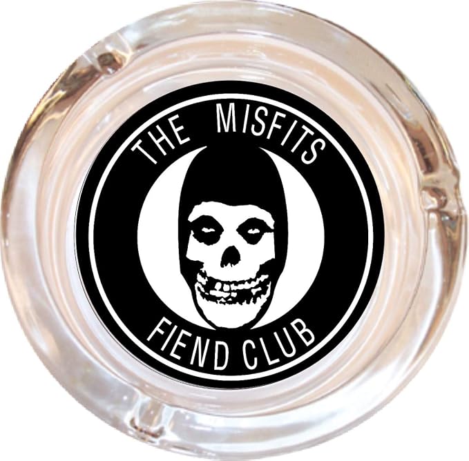 Misfits Fiend Skull Glass Ashtray – 4″ Round