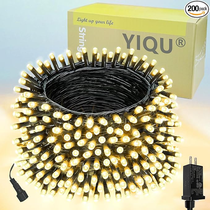 Extendable Christmas String Lights Indoor Outdoor 75.8FT 200 LED Warm White - string light