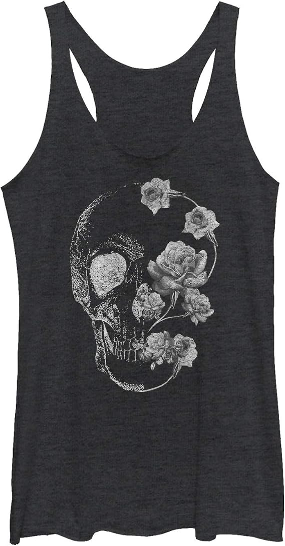 Fifth Sun Women's Split Floral - skull tank tops