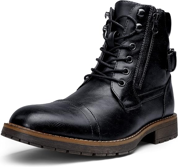 Vostey Men's Boots Motorcycle Combat Casual Boots - sugar skull costume
