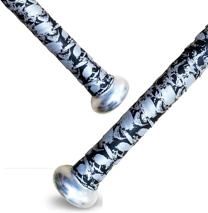 ALIEN PROS Bat Grip Tape for Baseball (2 Grips/4 Grips) – 1.1 mm Precut and Pro Feel Bat Tape – Replacement for Old Baseball bat Grip – Wrap Your Bat for an Epic Home Run (2 Grips/4 Grips) - skull sticker