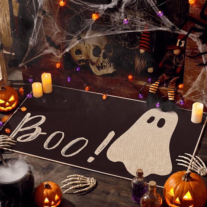 Artoid Mode Ghost Boo Doormat 17x29 Inch - skull floor mat