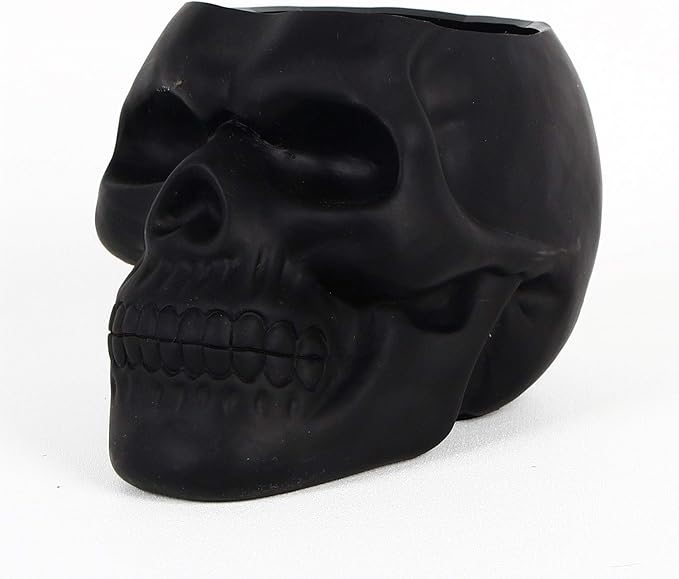 Skull Planter Dish Large Flower Pot Container Box Halloween Skull Candy Bowl Desk Decoration - skull ashtray