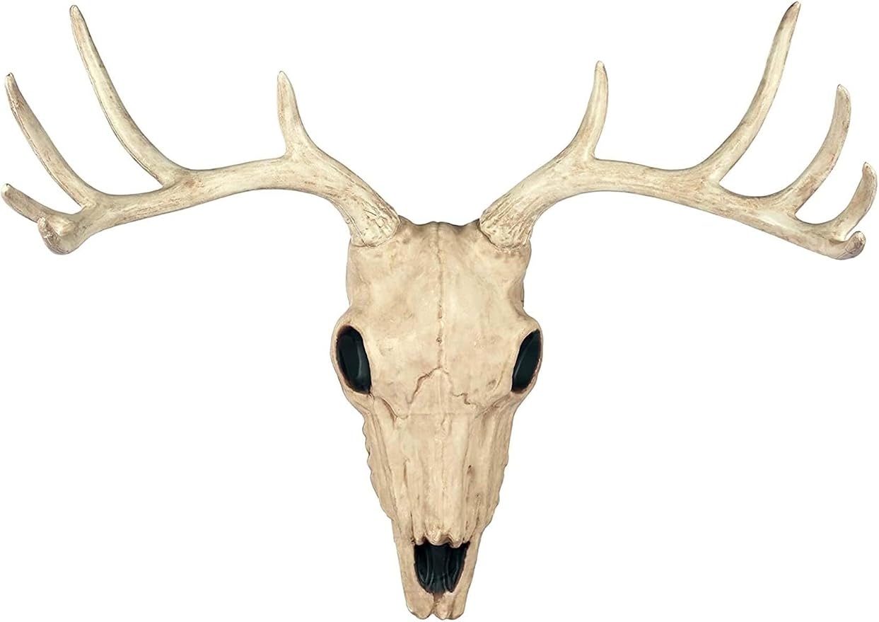 Crazy Bonez 10 Point Buck Deer Skull Hanging Wall Decor, 21.5″ Wide