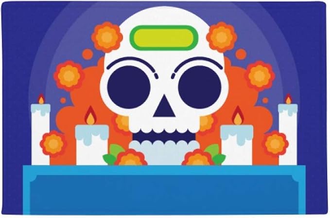 DIYthinker Mexico Candy Skeleton Day of Dead Ground Mat Non Slip Floor Bathroom Door Rug Carpet - skull toilet mat