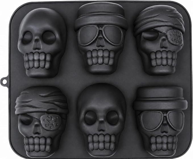 Webake Skull Cake Pan Silicone Gelatin Cakelet Mold Skull Pizza Tin Baking Pan - skull ashtray