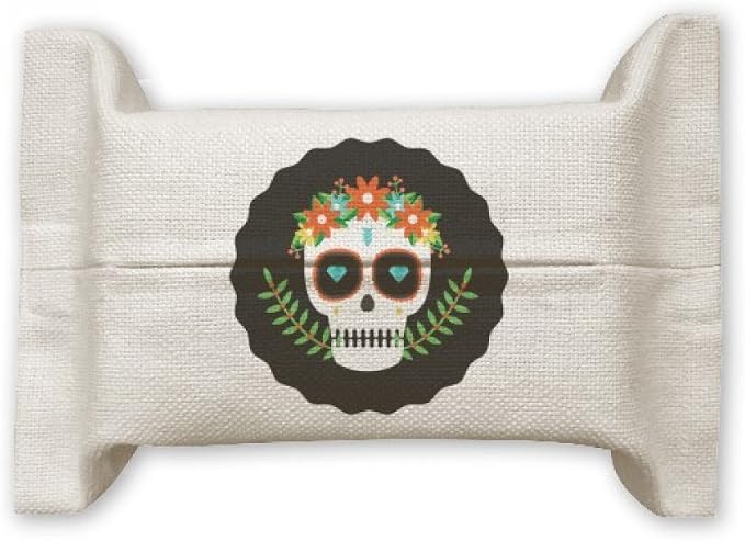 ls Of The Mexico Day Of Dead Tissue Paper Cover Holder Cotton Linen Bag - skull toilet paper