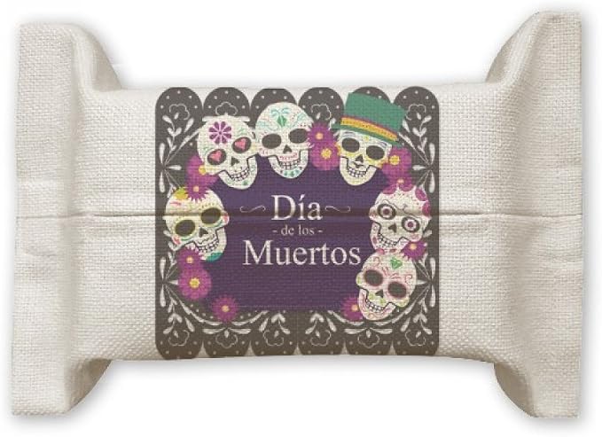 DIYthinker l The Day of The Dead Illustration Tissue Paper Cover Holder Cotton Linen Bag - skull toilet paper