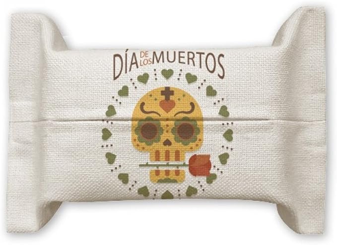 DIYthinker l Rose The Day of The Dead Mexico Tissue Paper Cover Holder Cotton Linen Bag - skull toilet paper
