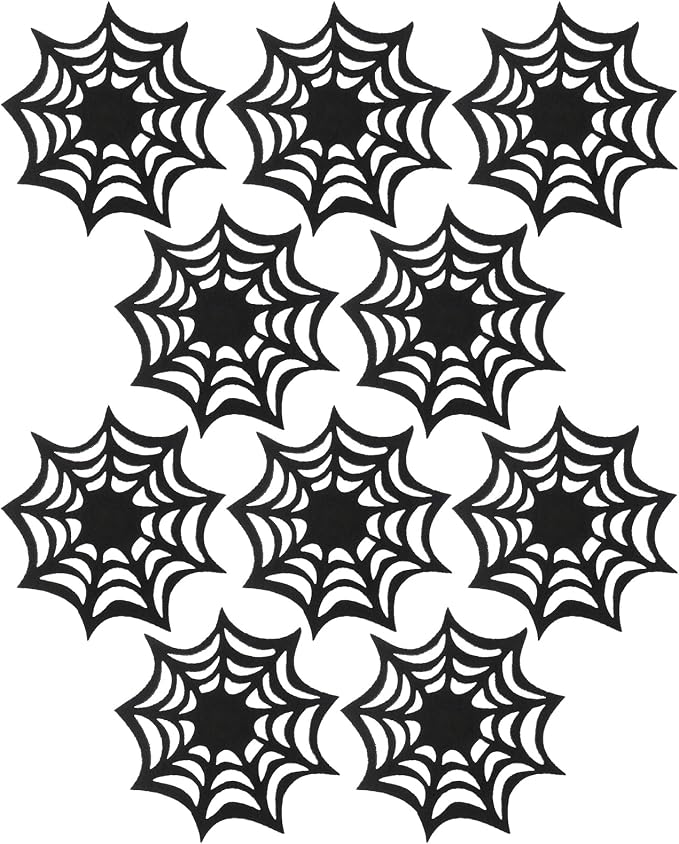 Coasters Spider Web Heat Insulation Decorative Placemat Table Decor Cup Holder Cup Mat Halloween Supplies 10pcs - skull coaster