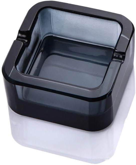 ashtray, crystal glass ashtray (black, small) - skull ashtray