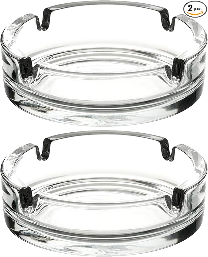 Fargus Glass Ashtrays for Cigarettes Decorative Modern Ashtray 2 pcs Clear - skull ashtray