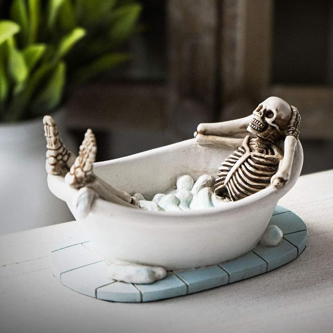 Pacific Giftware Life After Death Skull in The Bath Tub After Life Collection Home Decor Resin Figurine - skull figurine
