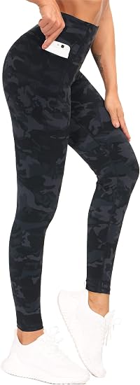 THE GYM PEOPLE Women Tummy Control Leggings Workout Yoga Pants with Pockets - skull leggings