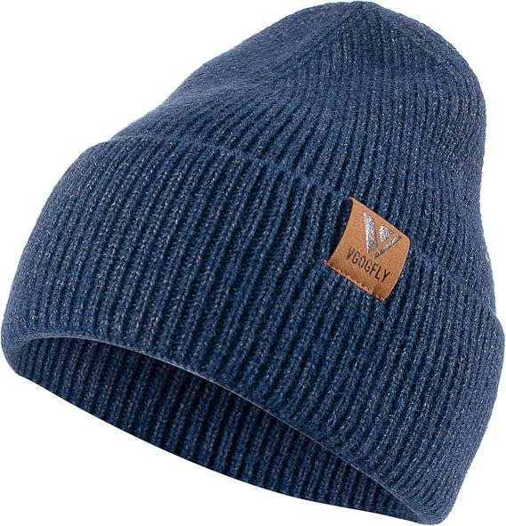 Vgogfly Beanie Men Slouchy Knit Skull Cap Warm Stocking Hats Guys Women Striped Winter Beanie Hat Cuffed Plain Hat - skull watch