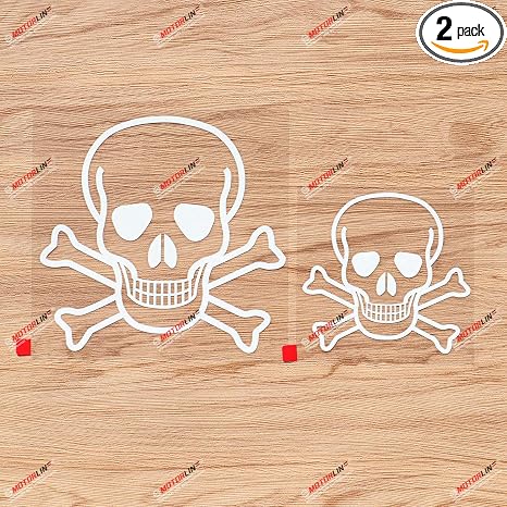 Skull and Crossbones Car Sticker Decal Vinyl Death's Head Symbol - skull sticker