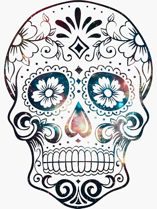 Sugar Skull V1 Sticker - Sticker Graphic -Stickers for Hydroflask Water Bottles Laptop Computer Skateboard, Waterproof Decal Stickers - skull sticker