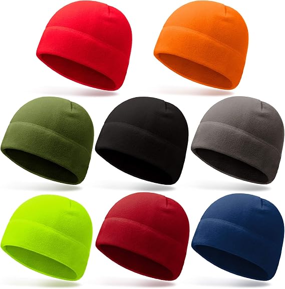 Geyoga 8 Pcs Fleece Beanie Men Skull Winter Cap Tactical - skull hat