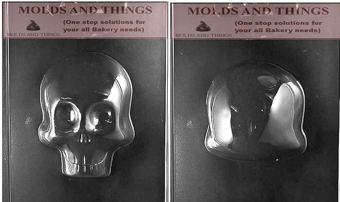 Ex- Large 3D Skull Chocolate Candy Mold Day of the Dead candy mold Sugar Skull Mold with copyrighted molding Instructions - skull ashtray