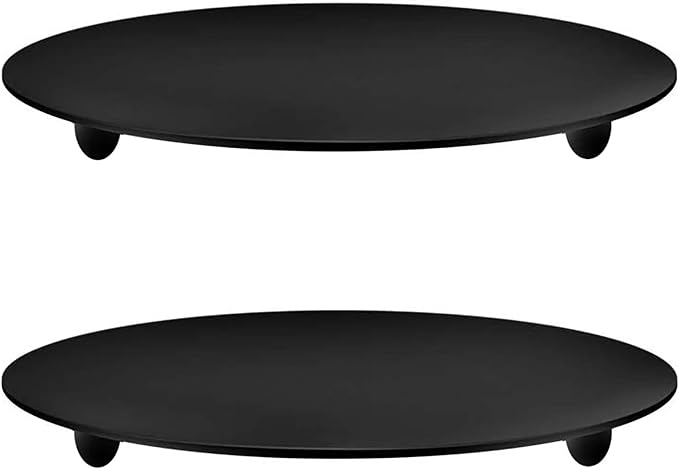 2 Pcs Black 4.3 Inch Iron Candle Holder for Taper Candles, Wedding, Dinning, Party Decoration (11cm Black 2pcs) - skull candle