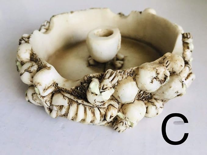 Ashtray Skull Eye Glow In The Dark (one Single pc) Model (C) - skull ashtray