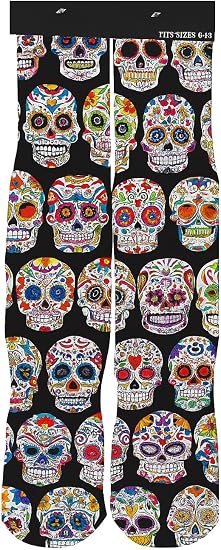 Kids Teens Adult Socks Mid Crew 3D Print Fits Men Women Boys Girls Youth Children Funny Novelty Over 70 Designs - sugar skull costume