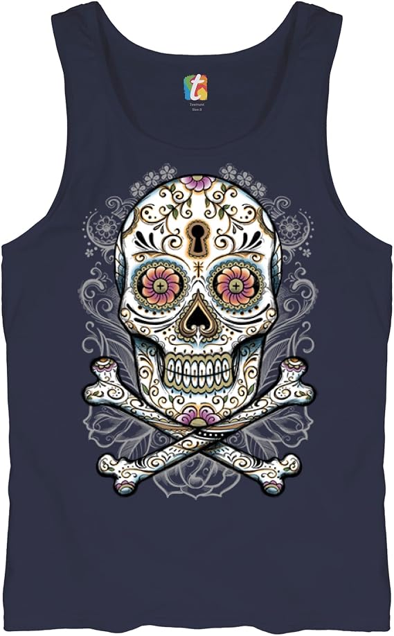 Calavera Sugar Skull Tank Top Mexican Day of The Dead Dia de Muertos Men's Top - skull hoodie
