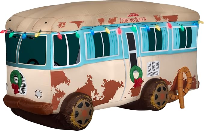 Gemmy Christmas Inflatable National Lampoon's Vacation RV, 4 ft Tall, Multi - skull inflatable