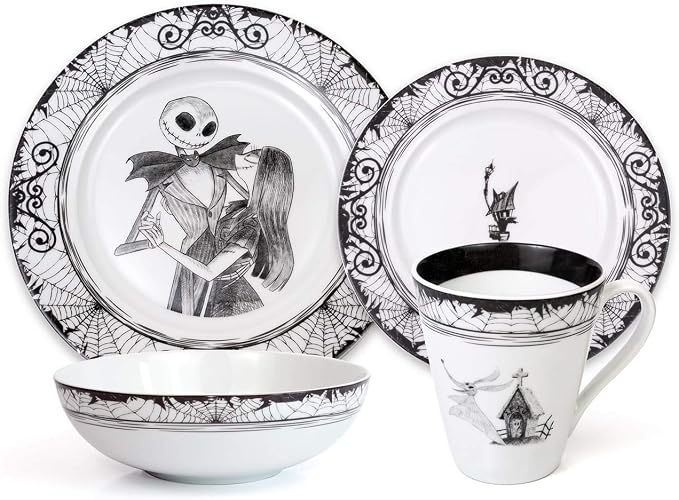 The Nightmare Before Christmas 16-Piece Dinnerware Set | Ceramic Dish Set