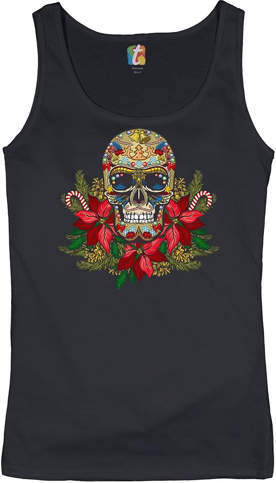 Christmas Calavera Women's Tank Top Sugar Skull Holiday Spirit Mistletoe - skull hoodie