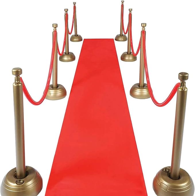 Red Carpet Runner for Party, 2 x 15 ft, Non-Woven Polyester Fabric Aisle Runner for Wedding Ceremony, Hollywood Red Carpet for VIP Awards Night Theme Party Decorations - skull carpet