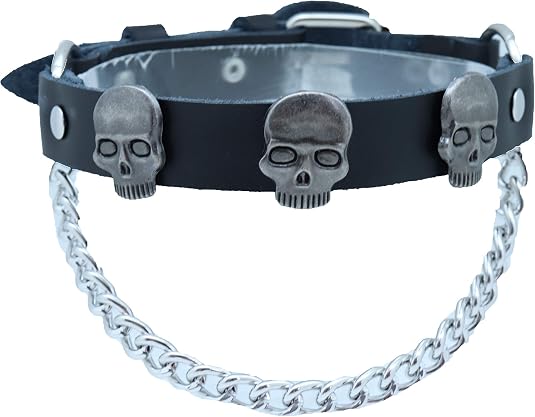Men Biker Western Fashion Boot Bracelets Black Color Straps Pair Silver Metal Chains Skeleton Skull Shoe Anklet Charms - sugar skull boots