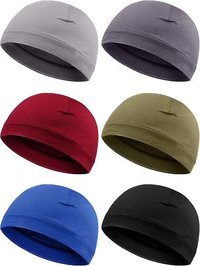 Syhood 6 Pcs Men Skull Caps Cotton Beanies Caps Sleep Hats - skull hat