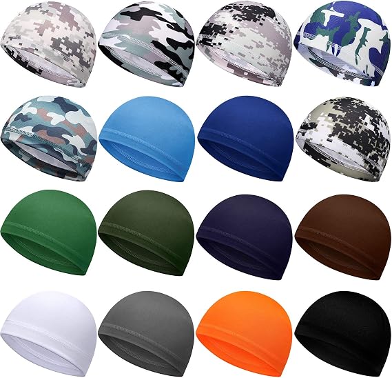 Geyoga 16/32/48 Pcs Cooling Skull Cap Men Helmet Liner Sweat Wicking - skull helmet