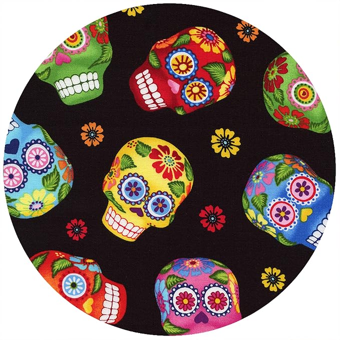 Andreas Silicone Sugar Skulls 8" Non-Slip Trivet/Pot Holder – Cotton Fabric Encapsulated in Silicone – Heat Resistant to 600°F – Flexible, Dishwasher Safe – Made in The USA, TR-135 - skull coaster