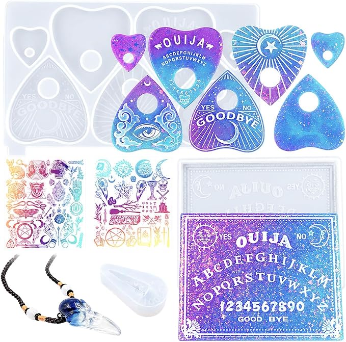 Spirit Board Planchette Silicone Mold Epoxy Resin Insert Film Pack of 5 - skull ashtray
