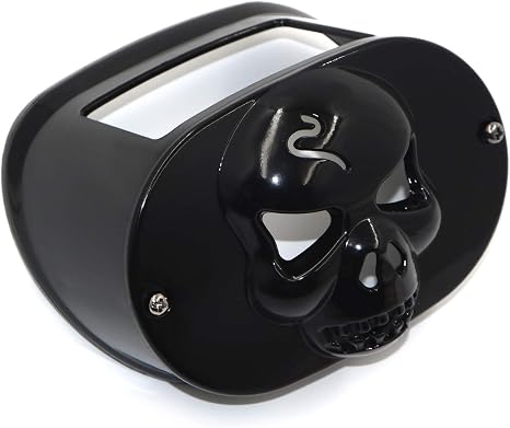 1 Set Black Tail Lamp Collar Skull Cover Compatible with Touring XL Dyna FLSTF FLHRC BS5 [P/N: MT364+MT364A-BK]